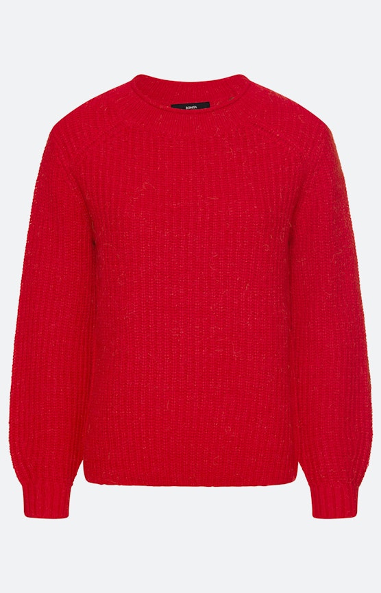 Gebreide trui met structuur, donkerrood