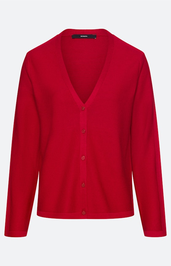 Cardigan met knoopsluiting, donkerrood