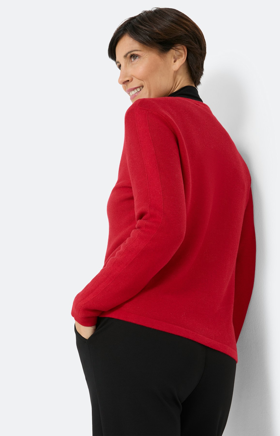 Cardigan met knoopsluiting, donkerrood