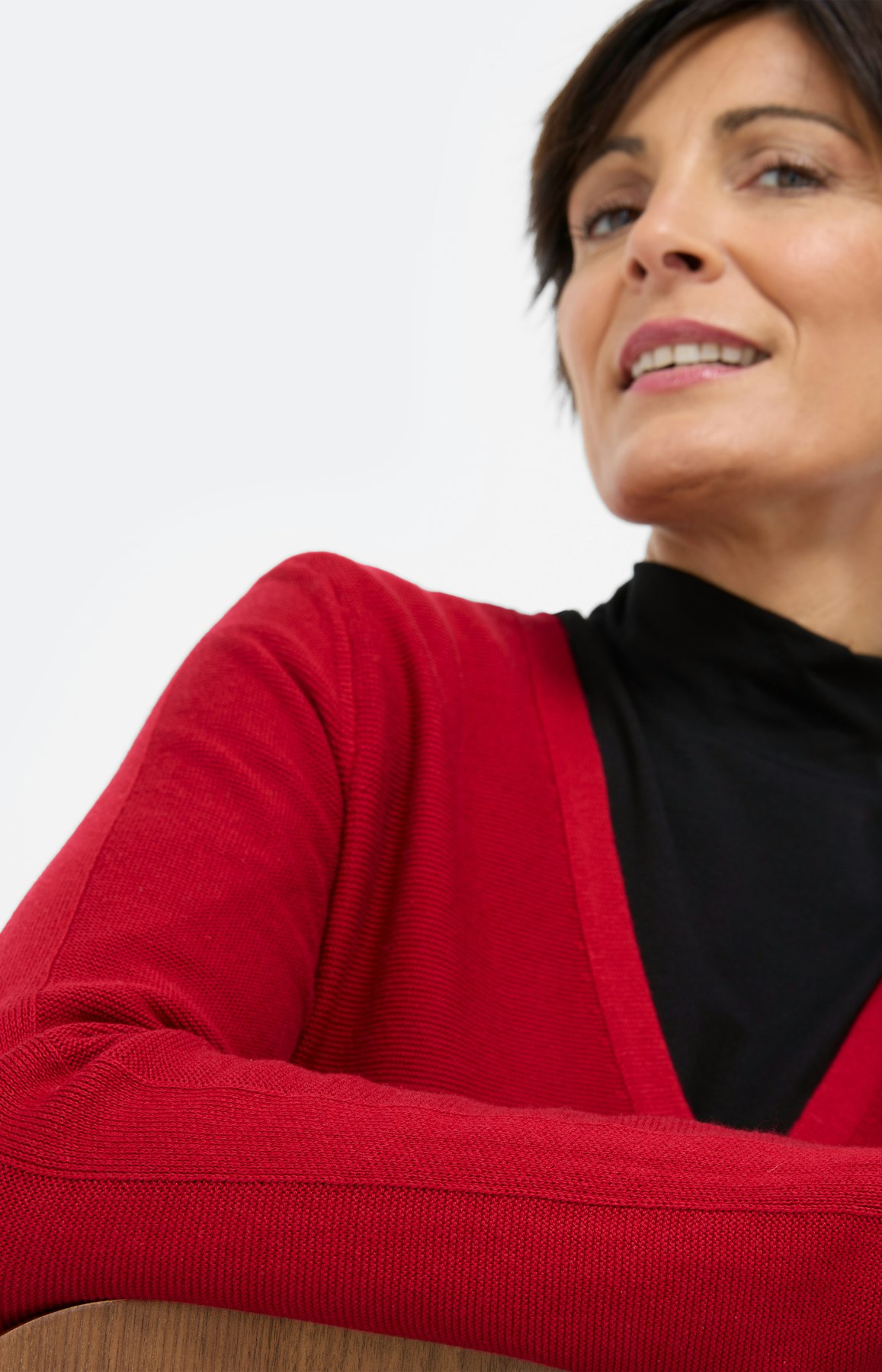 Cardigan met knoopsluiting, donkerrood