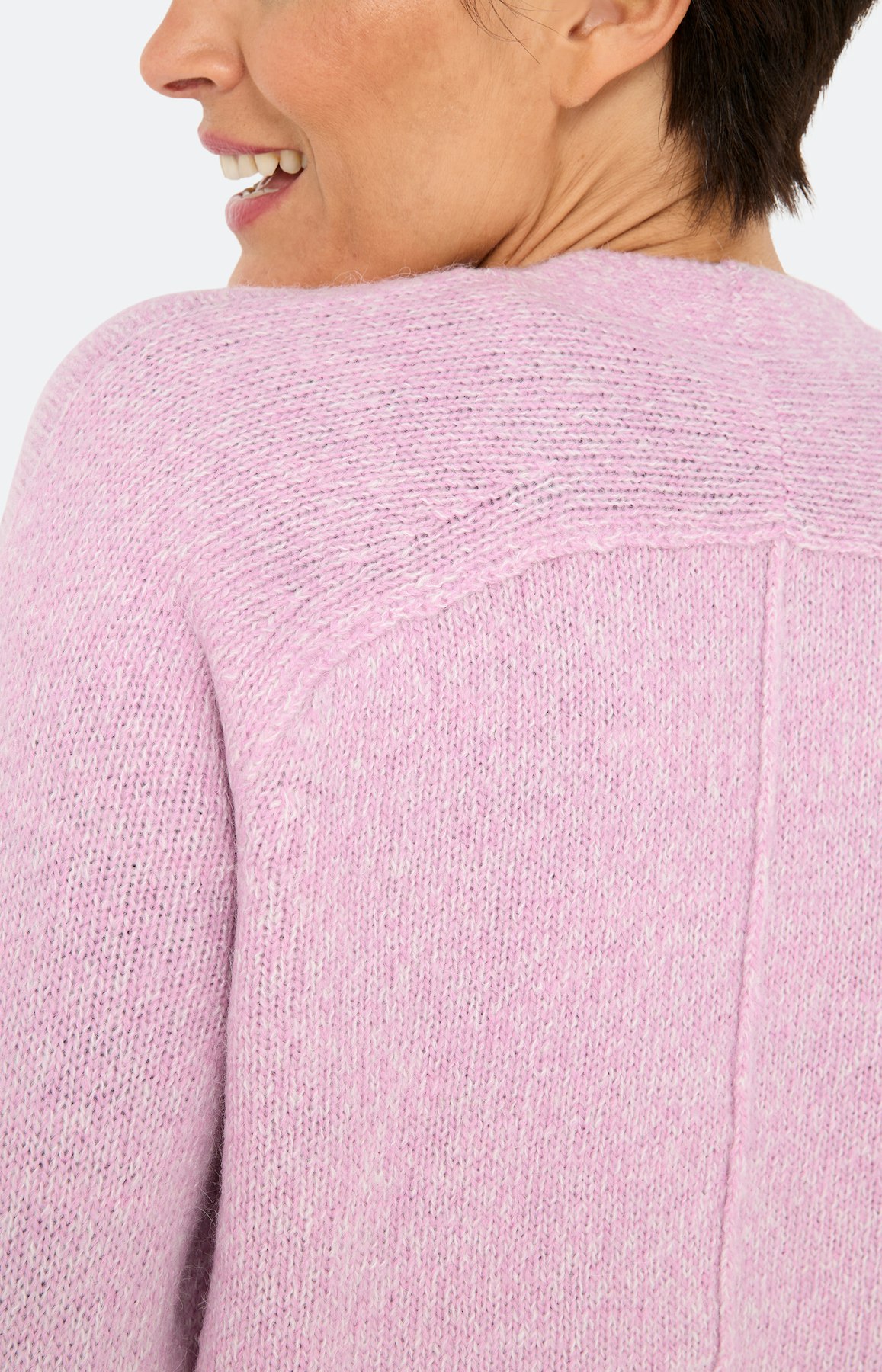 Cardigan met opgestikte zakken, roze