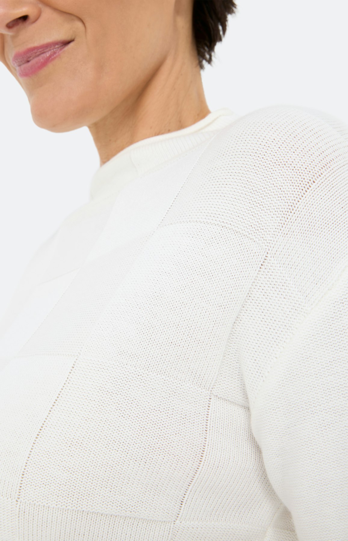 Trui met een opstaande kraag, wit