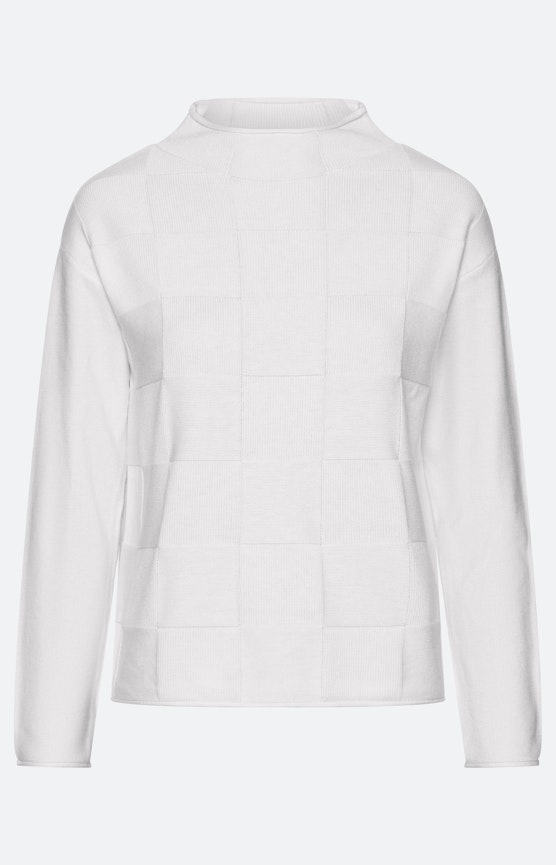 Trui met een opstaande kraag, wit