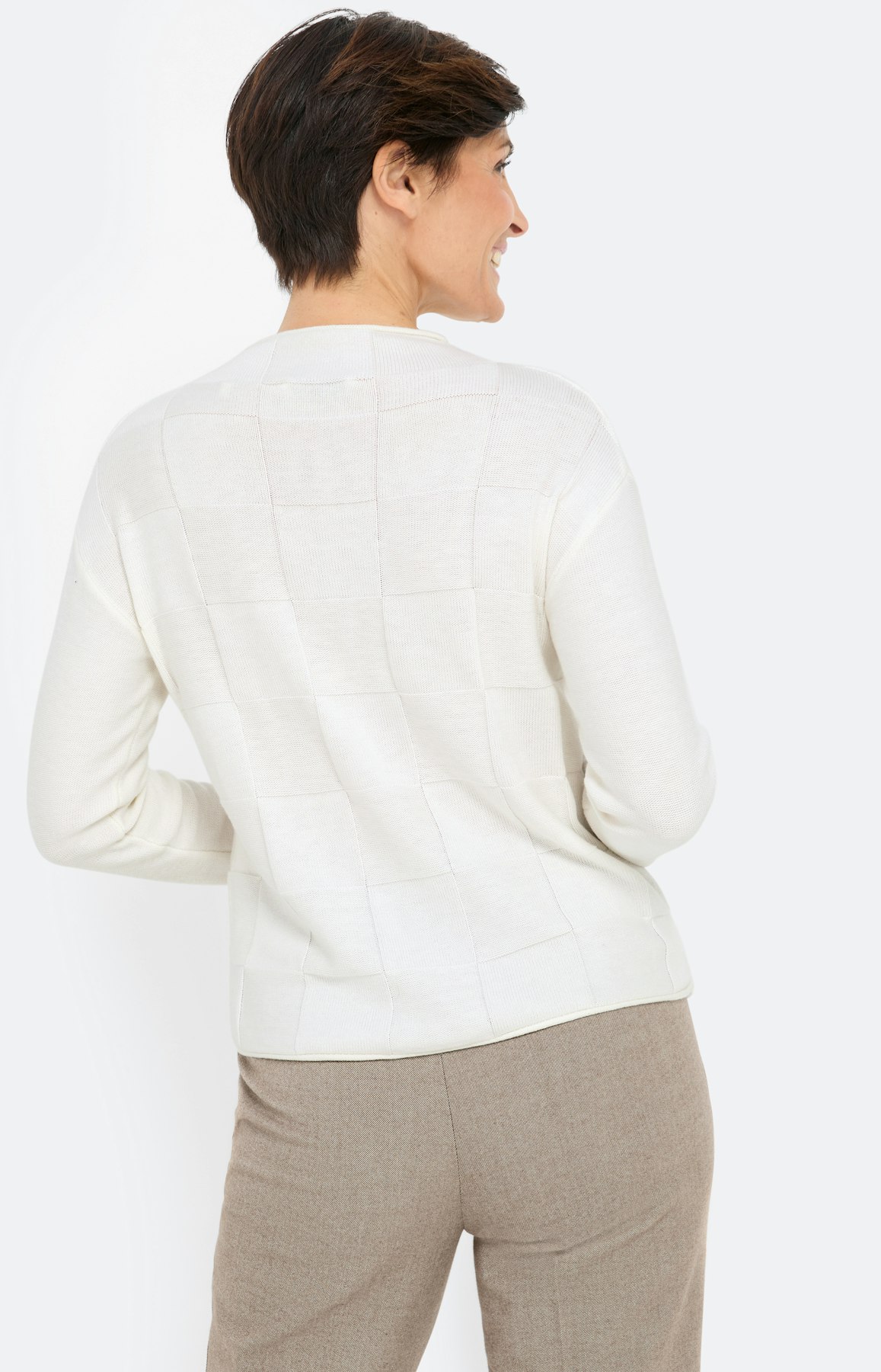 Trui met een opstaande kraag, wit