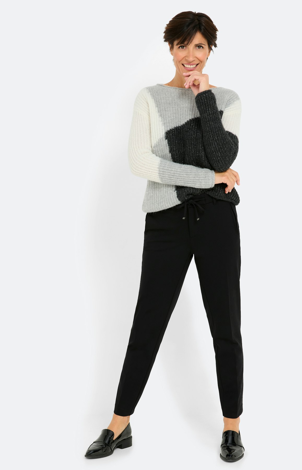 Trui met colourblocking, grijs