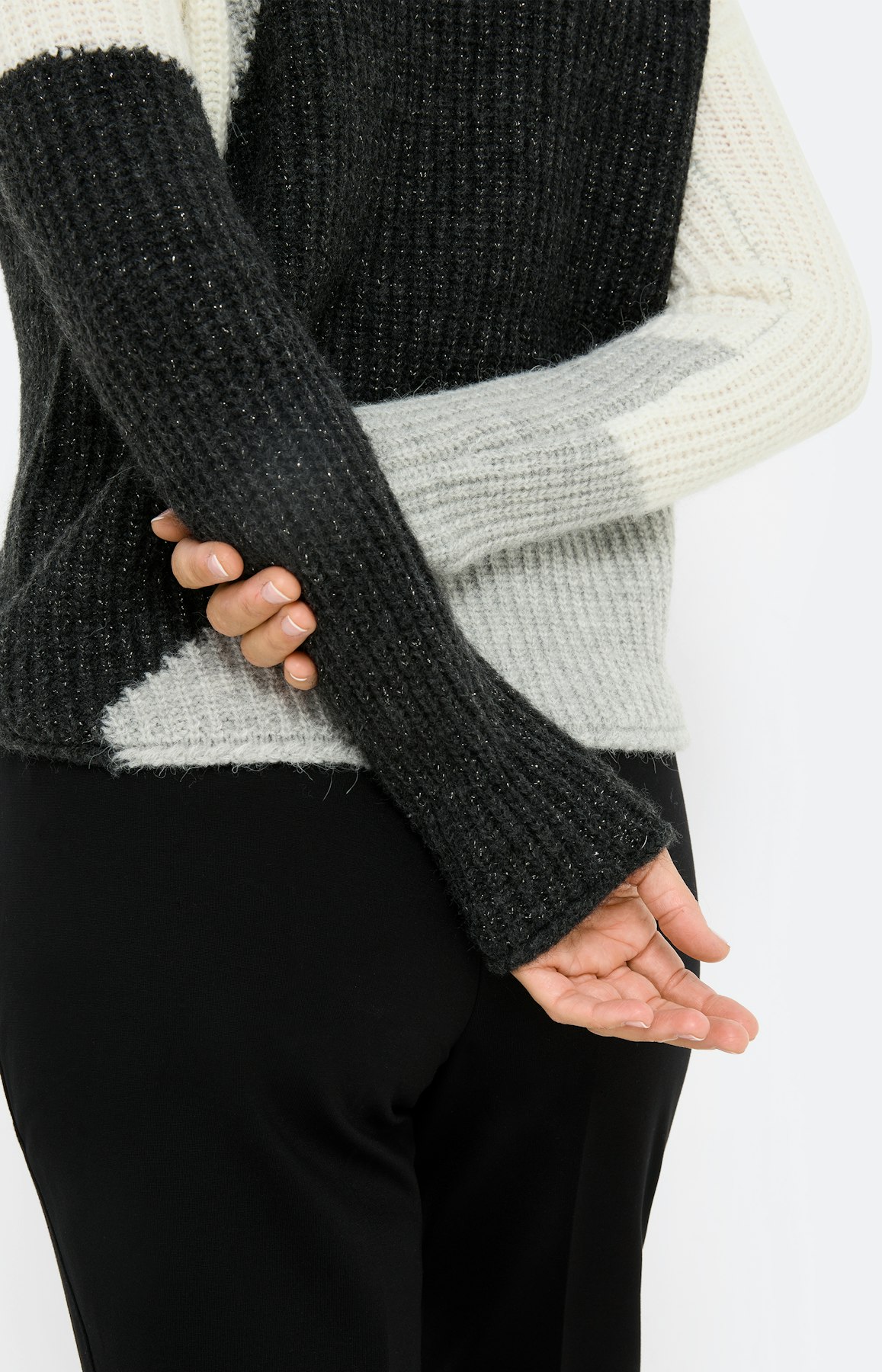 Trui met colourblocking, grijs