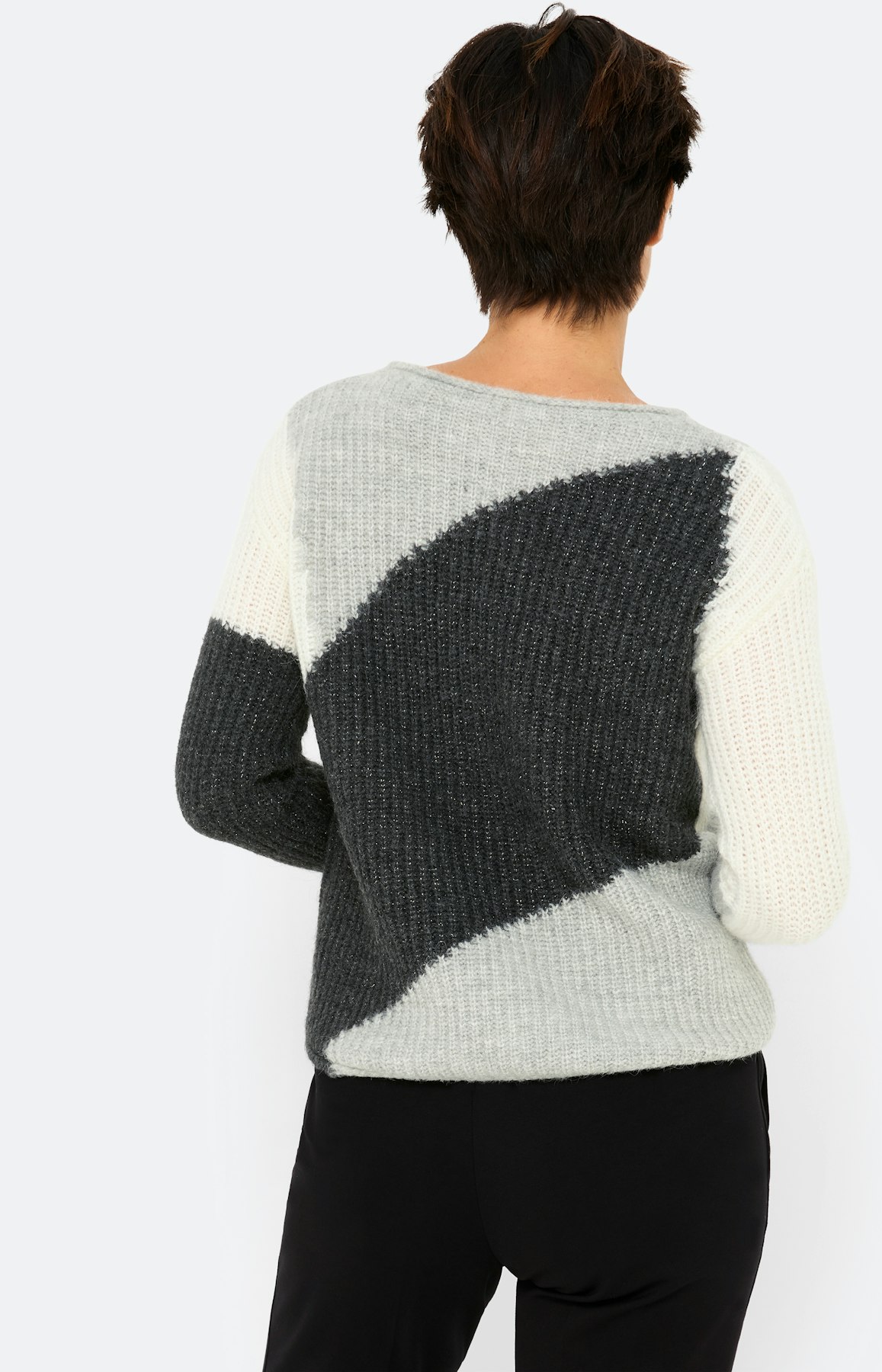 Trui met colourblocking, grijs
