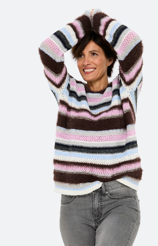 Pullover mit Streifenmuster, braun