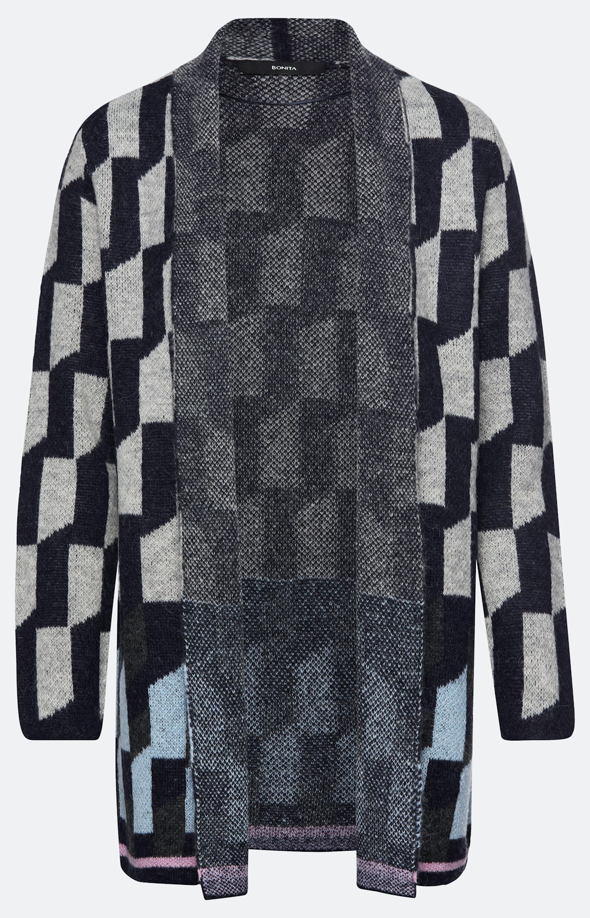 Cardigan met grafisch motief, navy