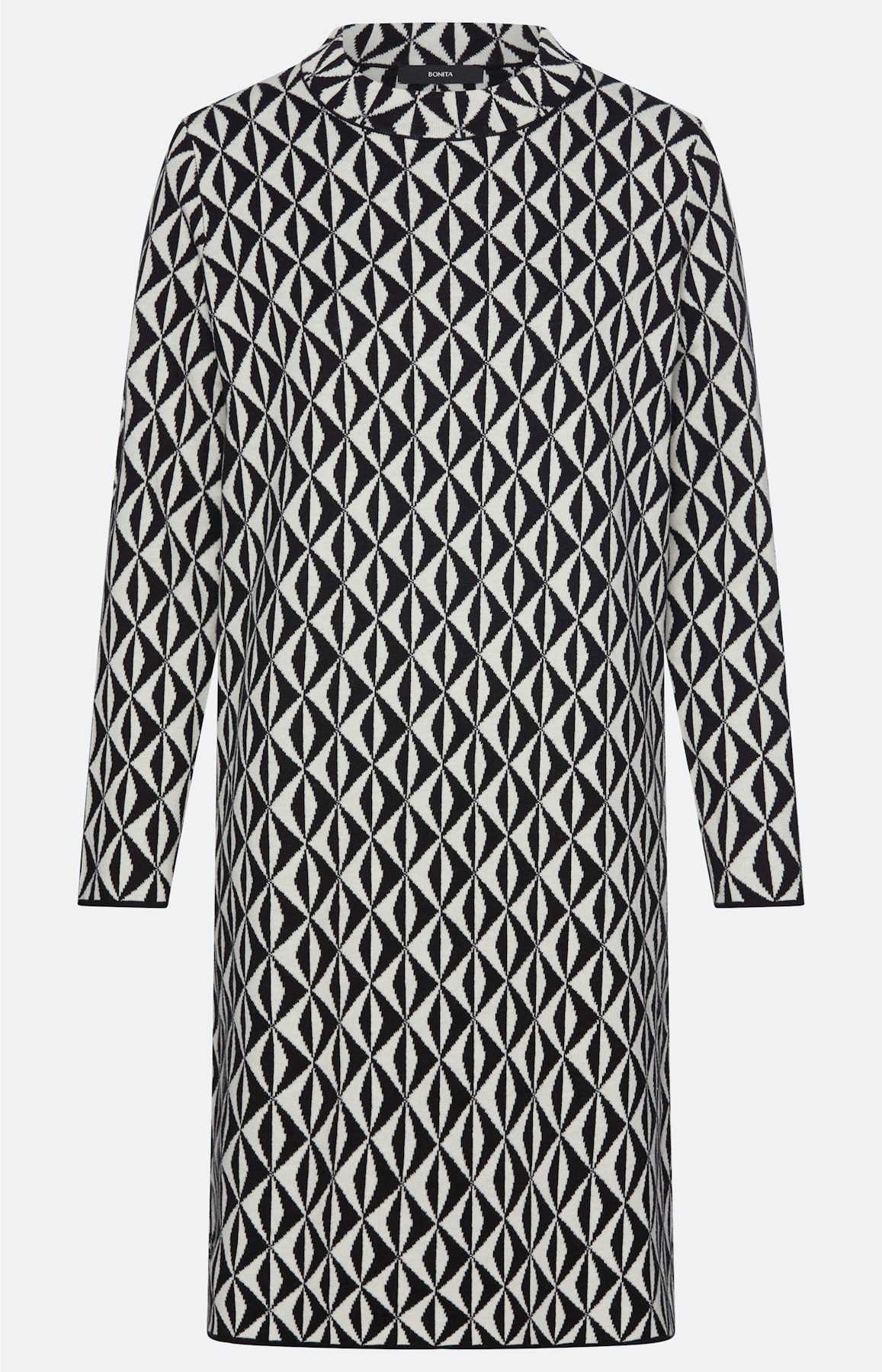 Jurk met jacquardmotief, zwart