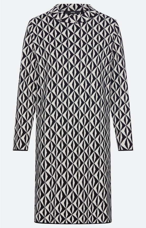 Jurk met jacquardmotief, zwart