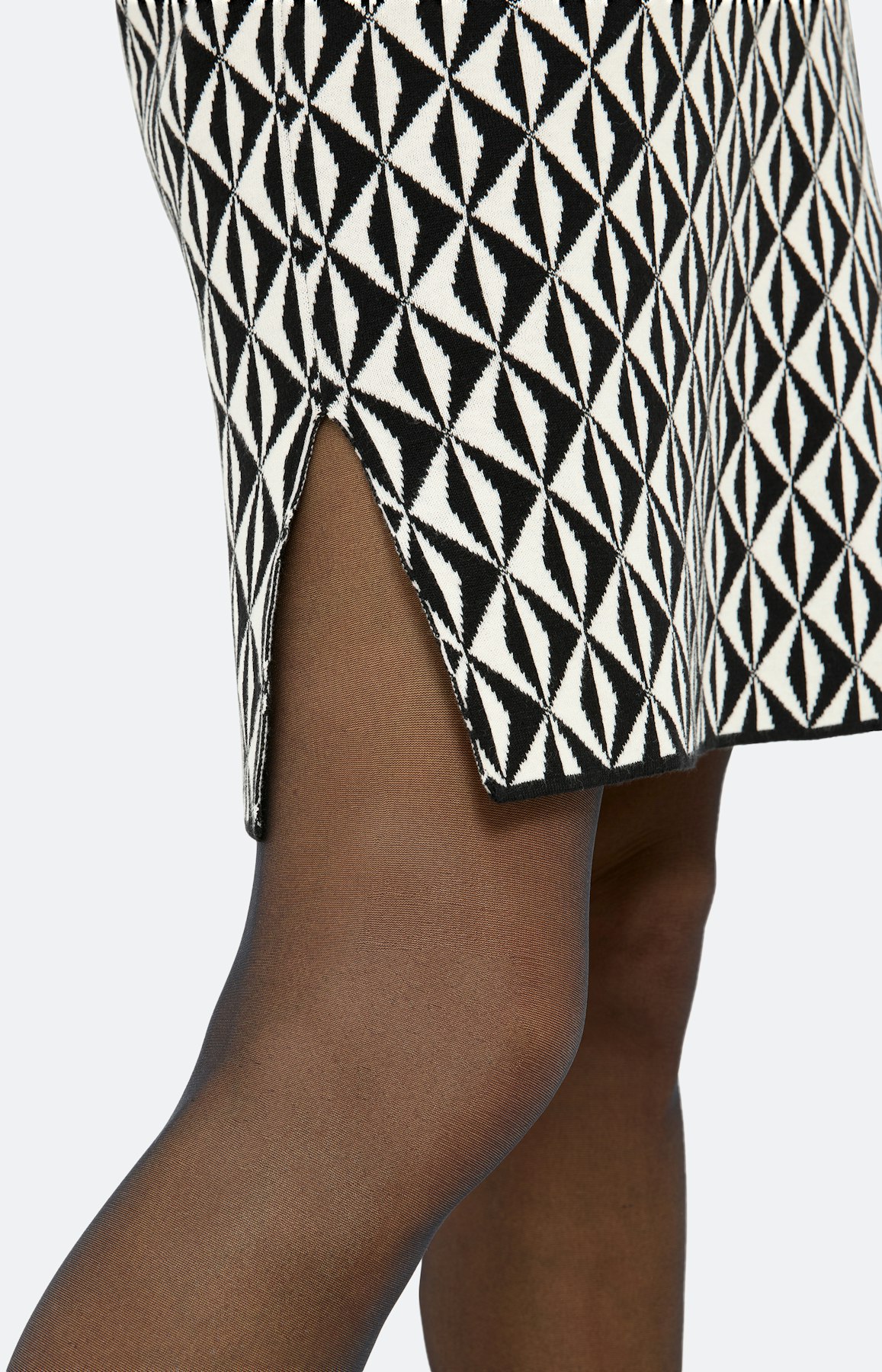 Jurk met jacquardmotief, zwart