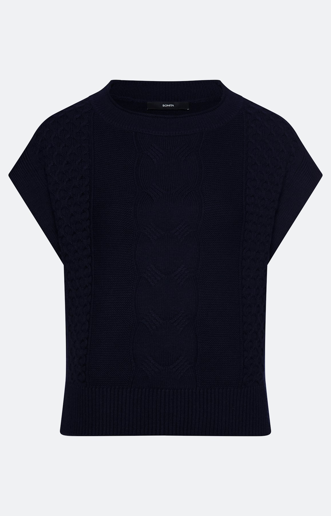Slip-over met kabelmotief, navy
