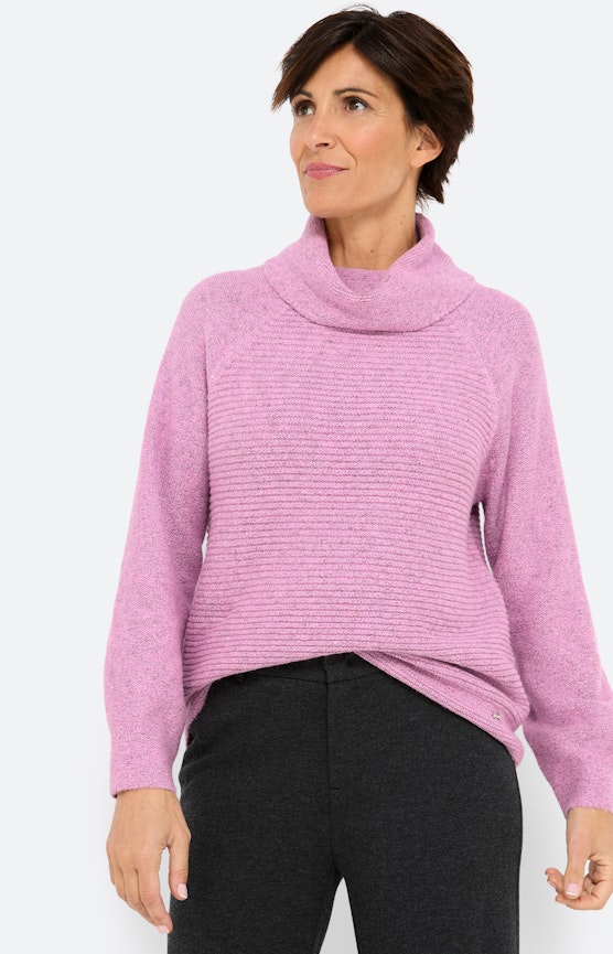 Pullover mit Rollkragen, rosa