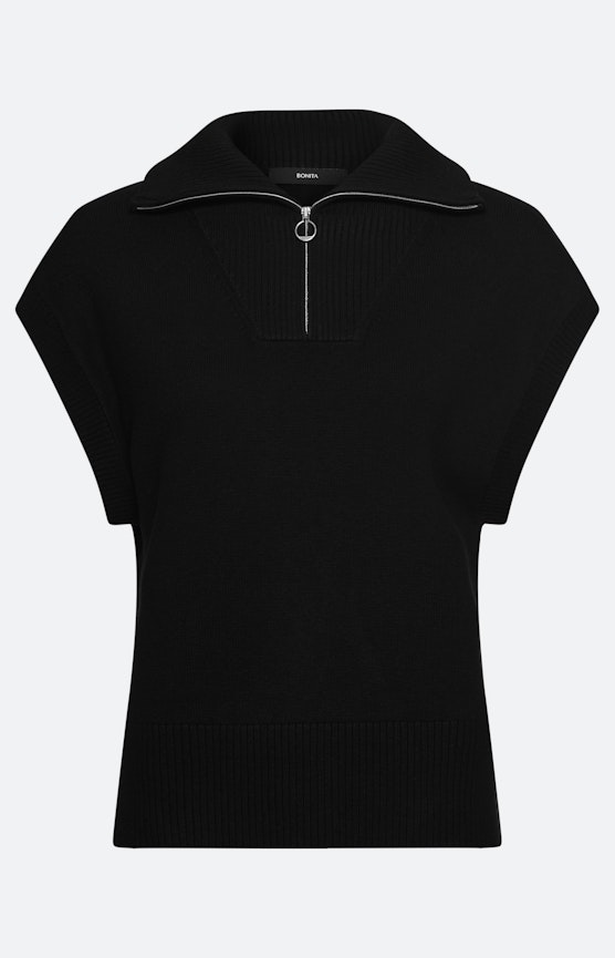 Pullunder mit Troyerkragen, schwarz