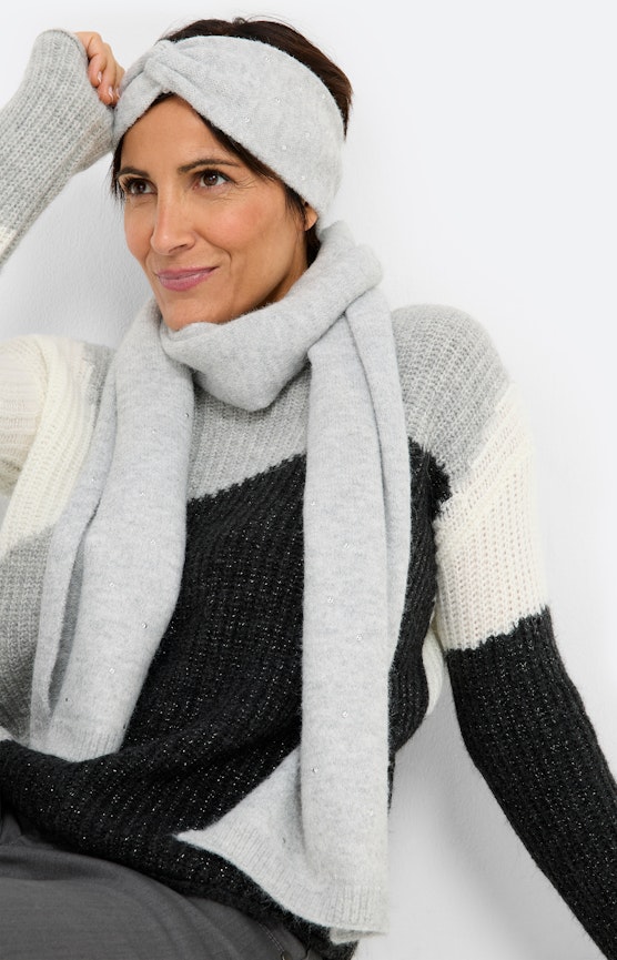 Hoofdband met fijne studs, grijs