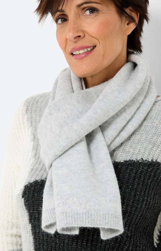 Sjaal met fijne studs, grijs