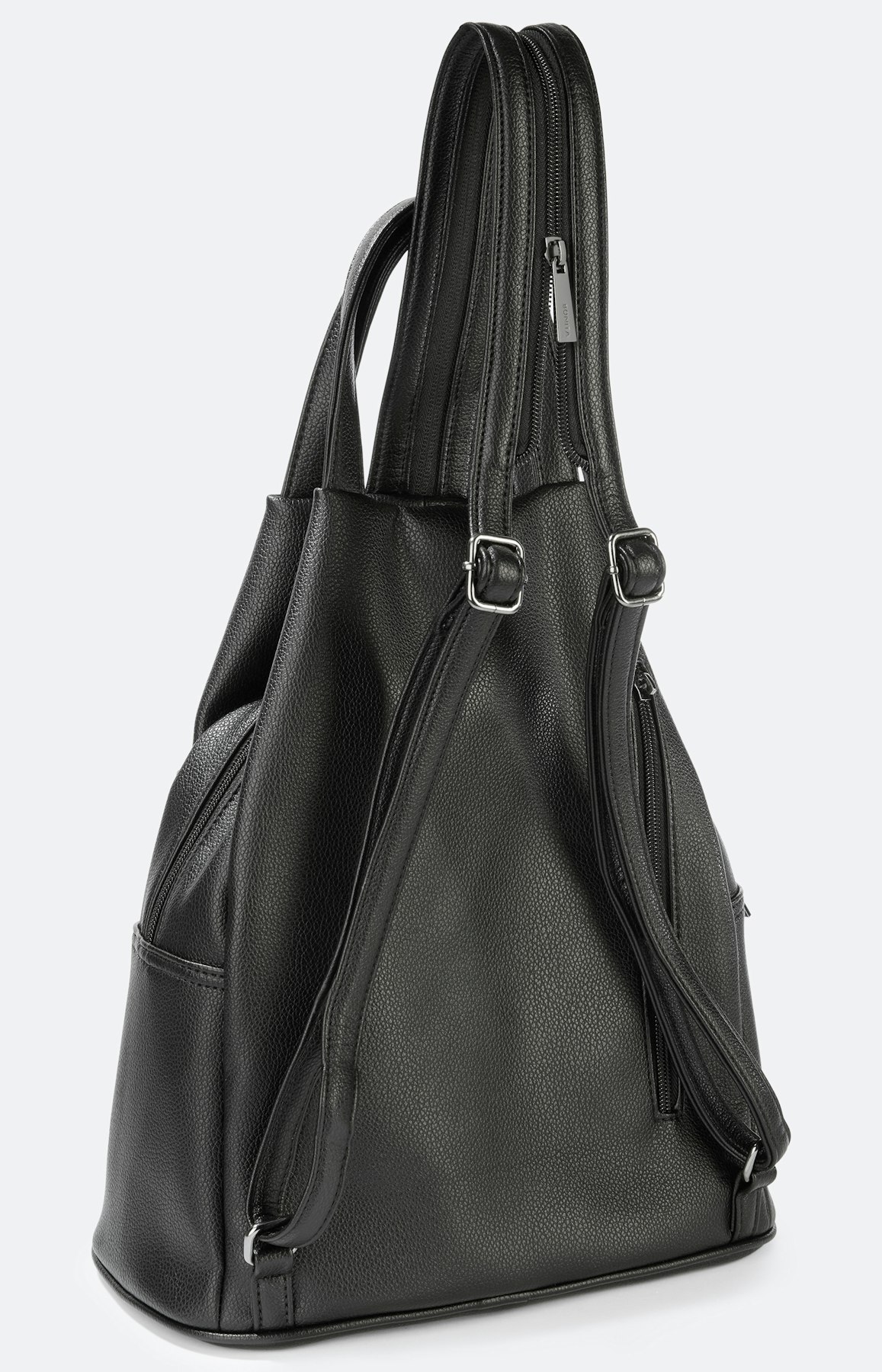 Rugzak van imitatieleer, zwart