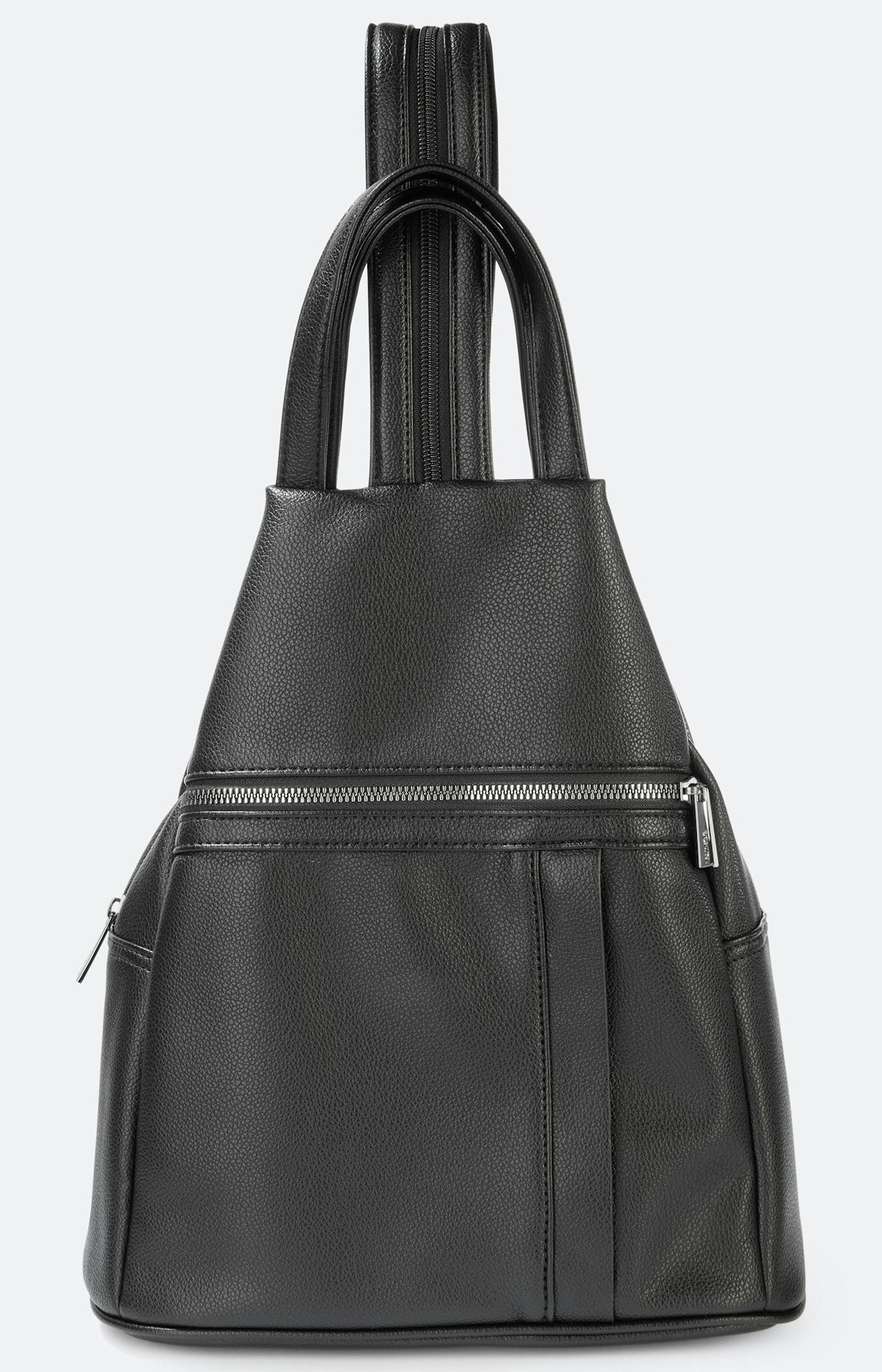 Rugzak van imitatieleer, zwart