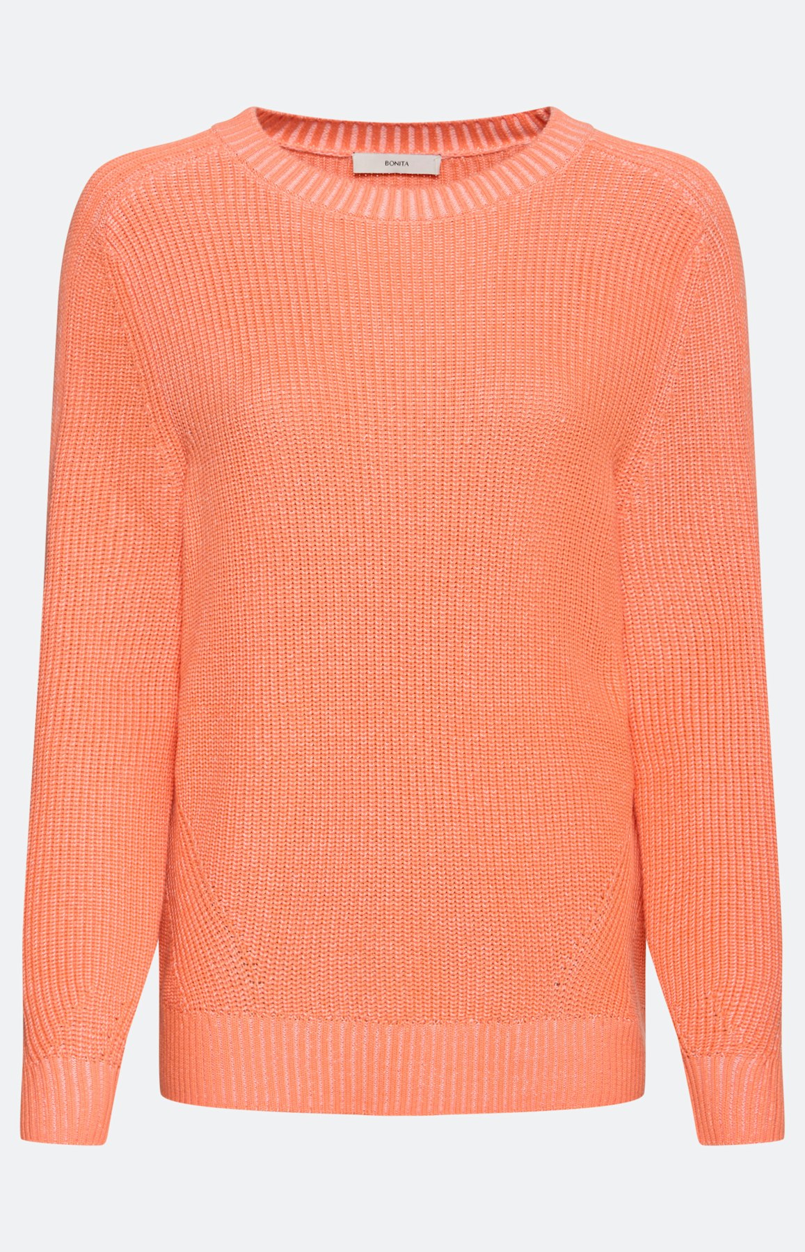 Trui met ribdetails oranje