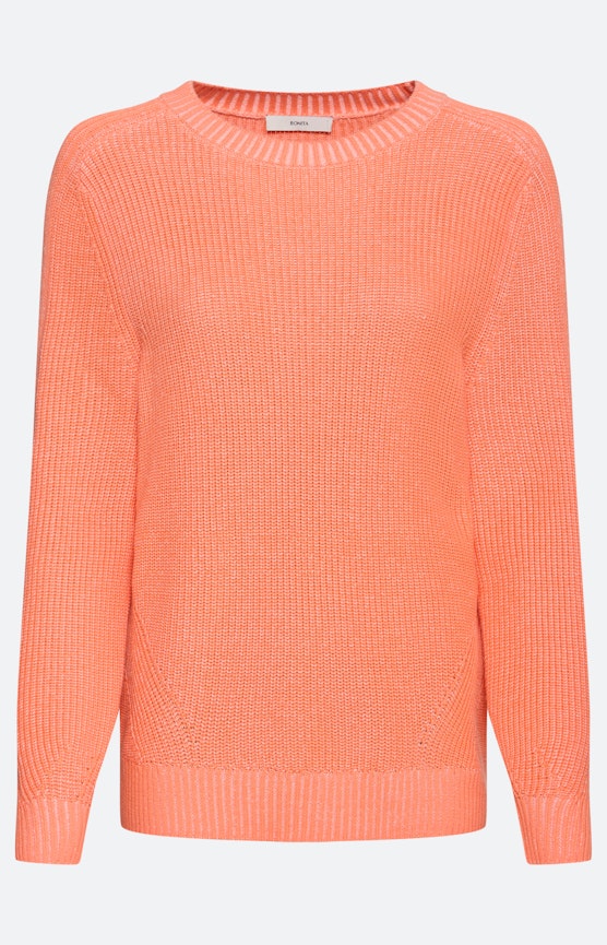 Trui met ribdetails oranje