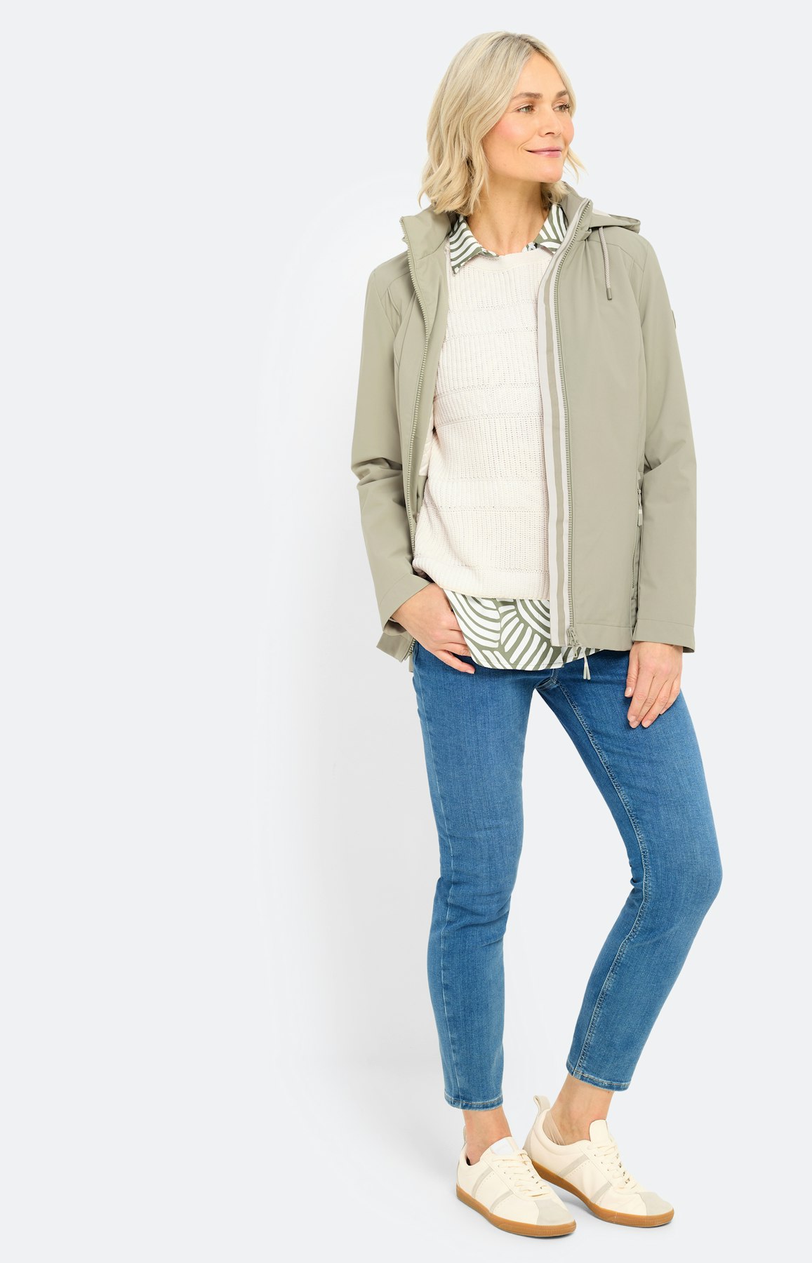 Trui met streepstructuur, wit