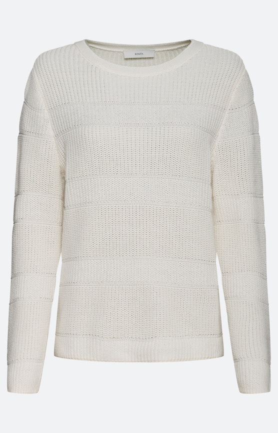 Trui met streepstructuur, wit