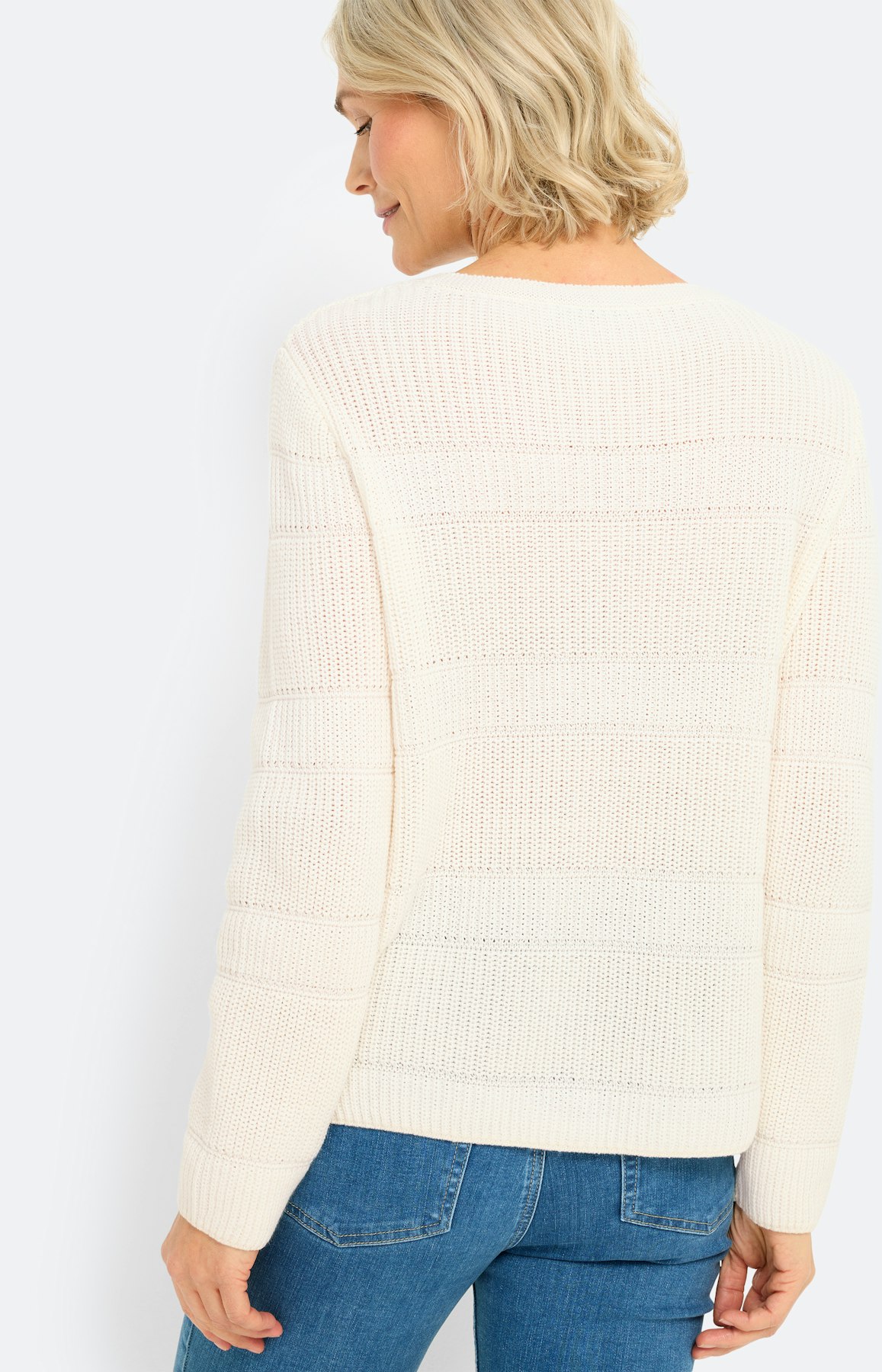 Trui met streepstructuur, wit