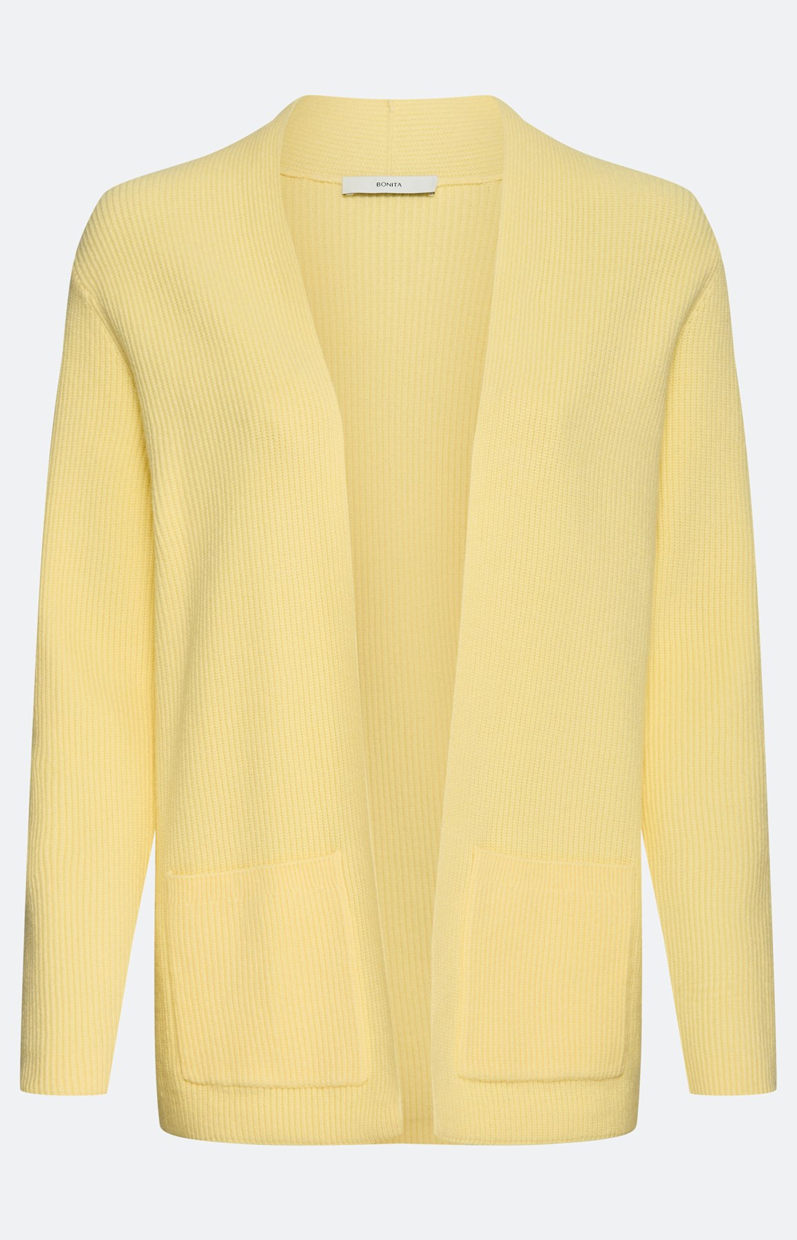 Cardigan met zakken, lichtgeel