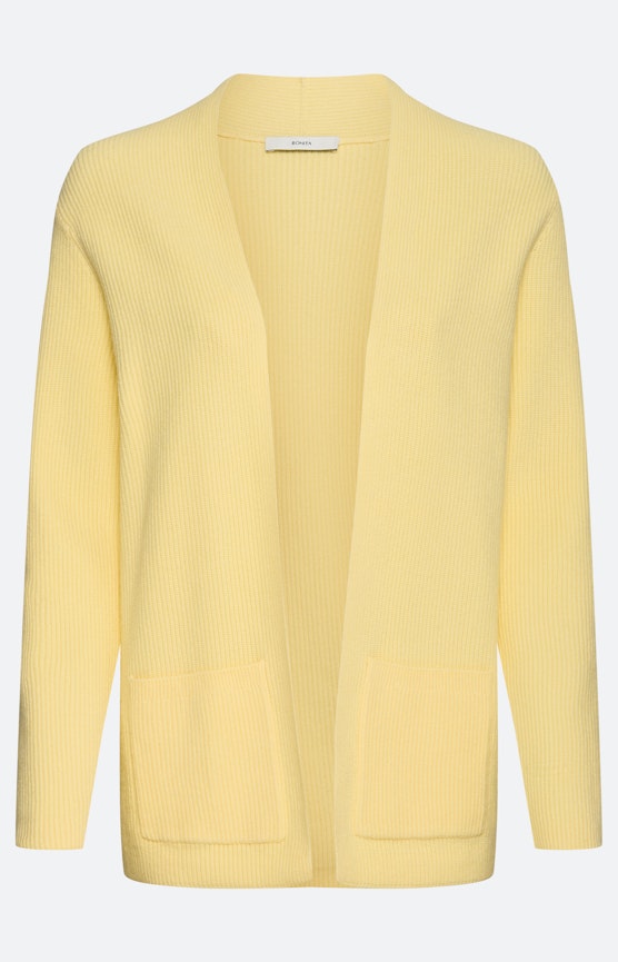 Cardigan met zakken, lichtgeel