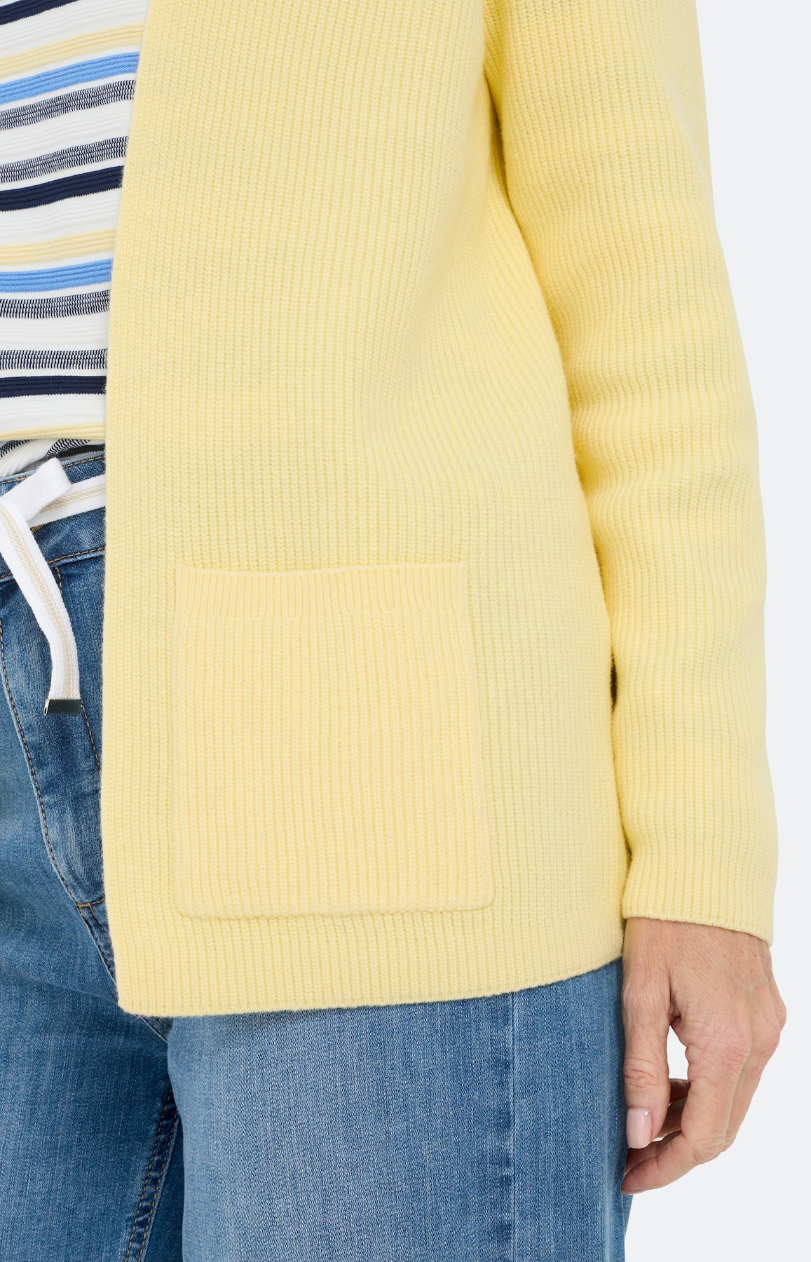 Cardigan met zakken, lichtgeel