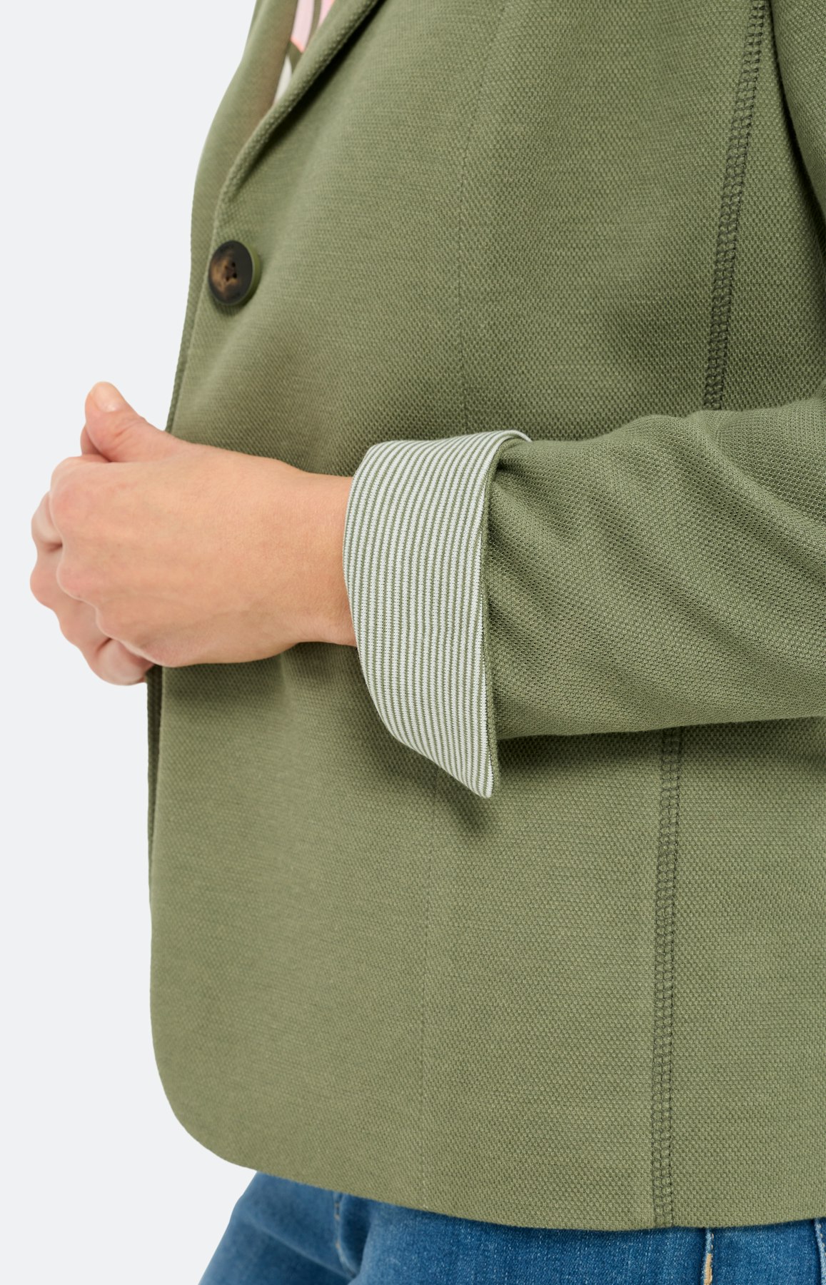 Blazer met piquéstructuur, kaki