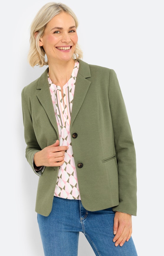 Blazer met piquéstructuur, kaki