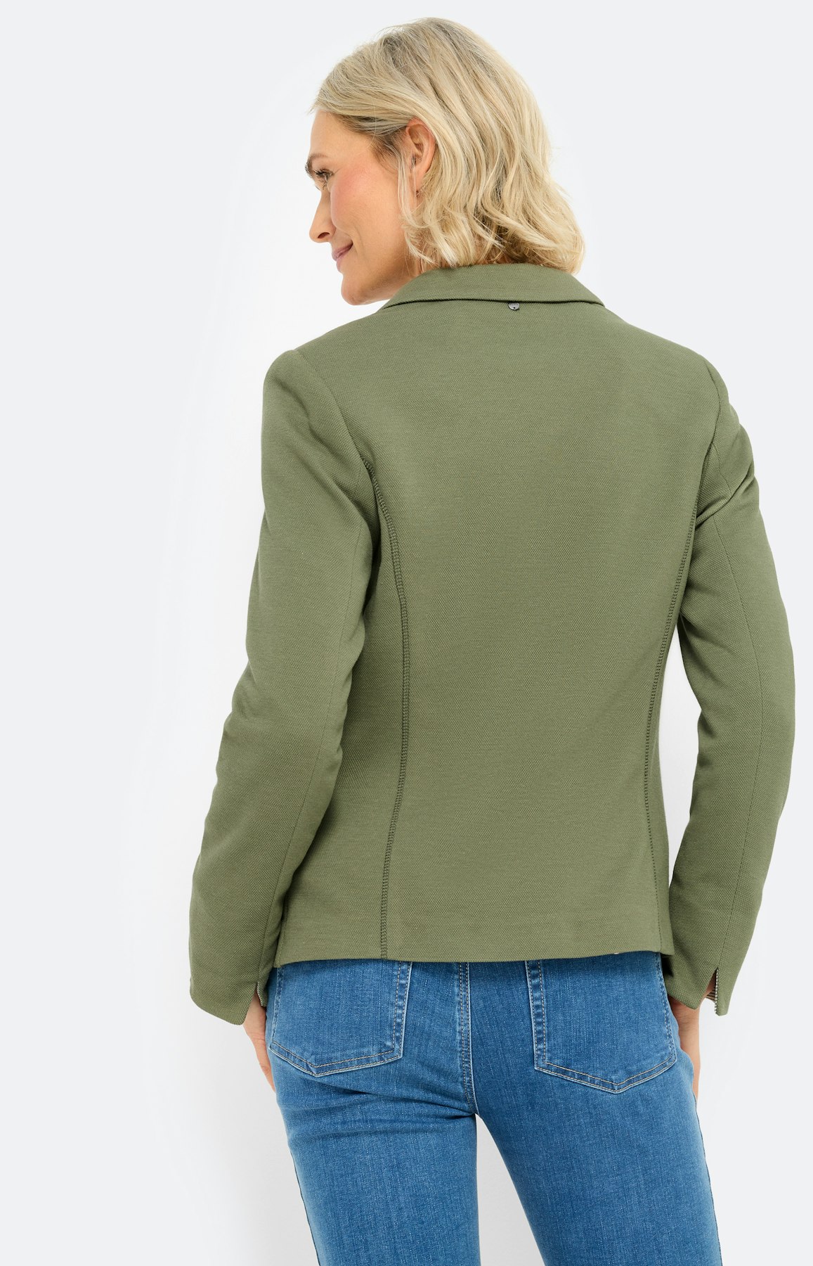 Blazer met piquéstructuur, kaki