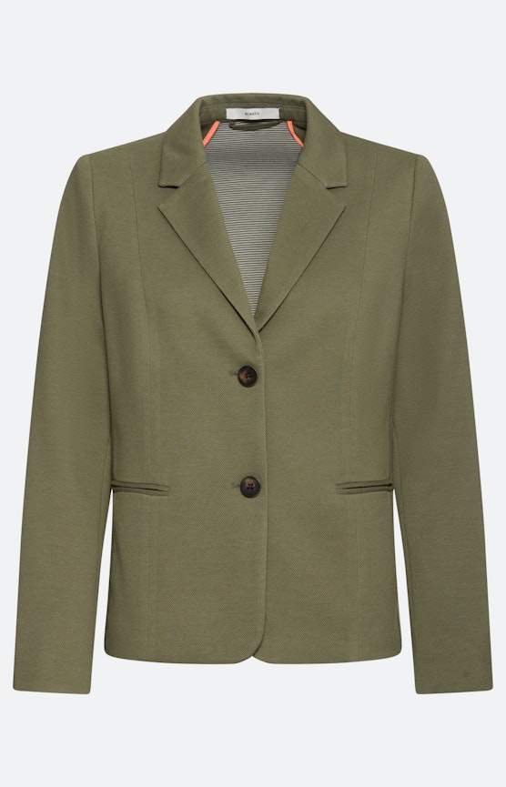Blazer met piquéstructuur, kaki