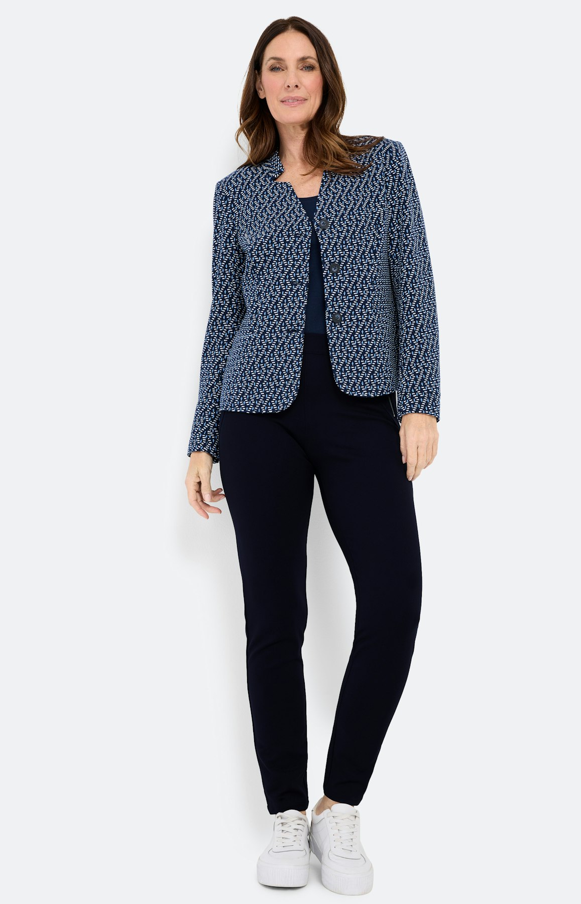 Blazer met jacquardmotief, marine