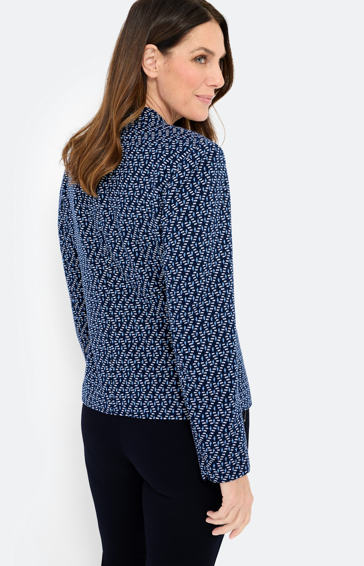 Blazer met jacquardmotief, marine