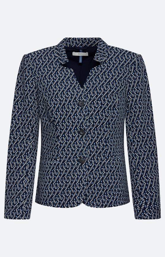 Blazer met jacquardmotief, marine