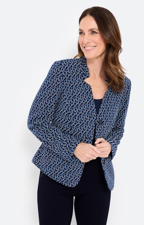 Blazer met jacquardmotief, marine