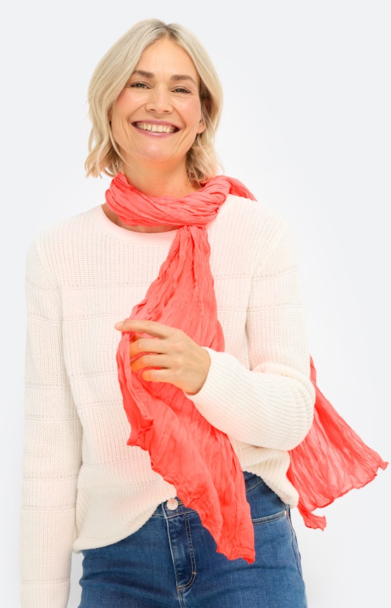 Sjaal met kreukstructuur, oranje