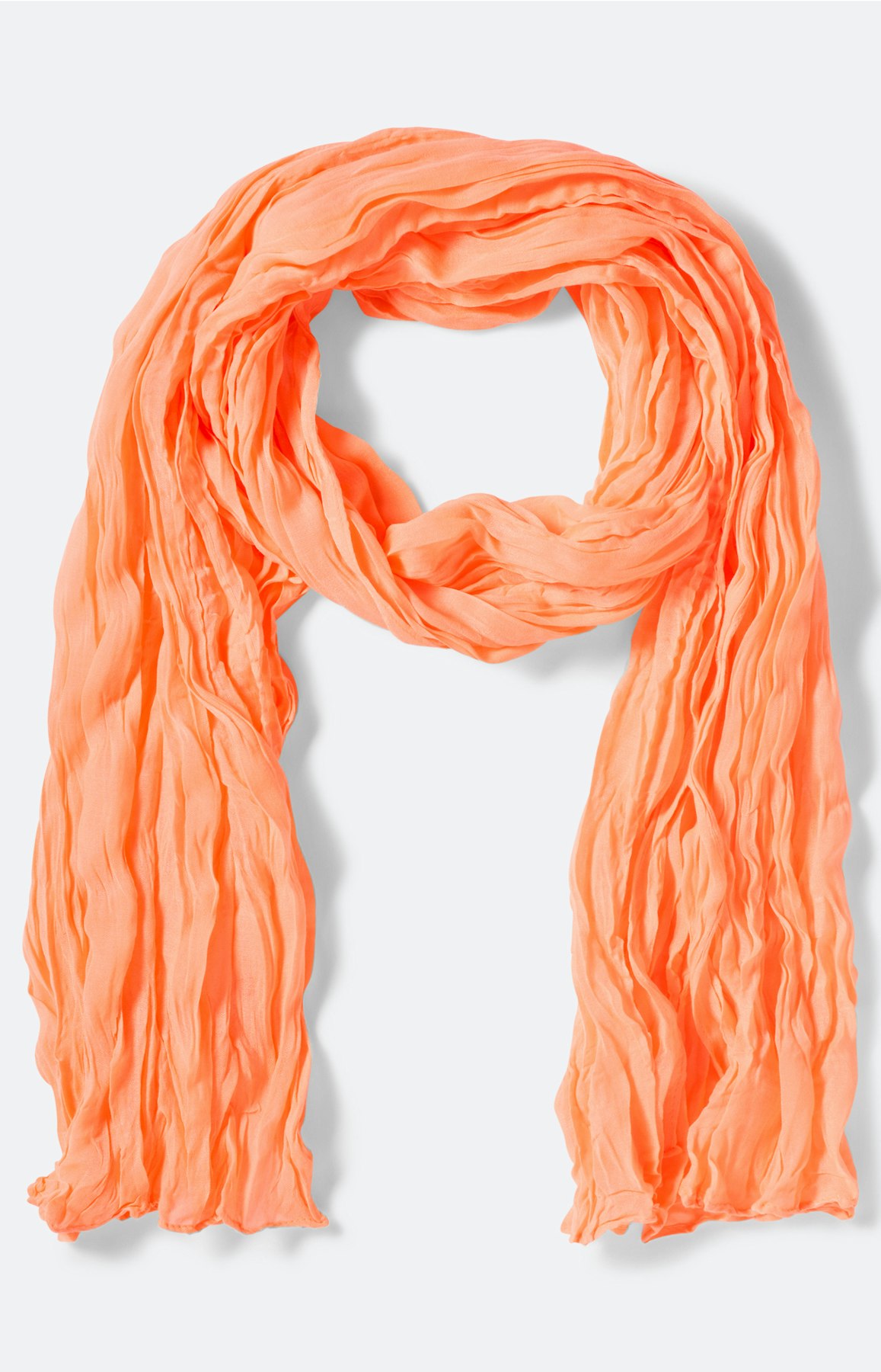 Sjaal met kreukstructuur, oranje