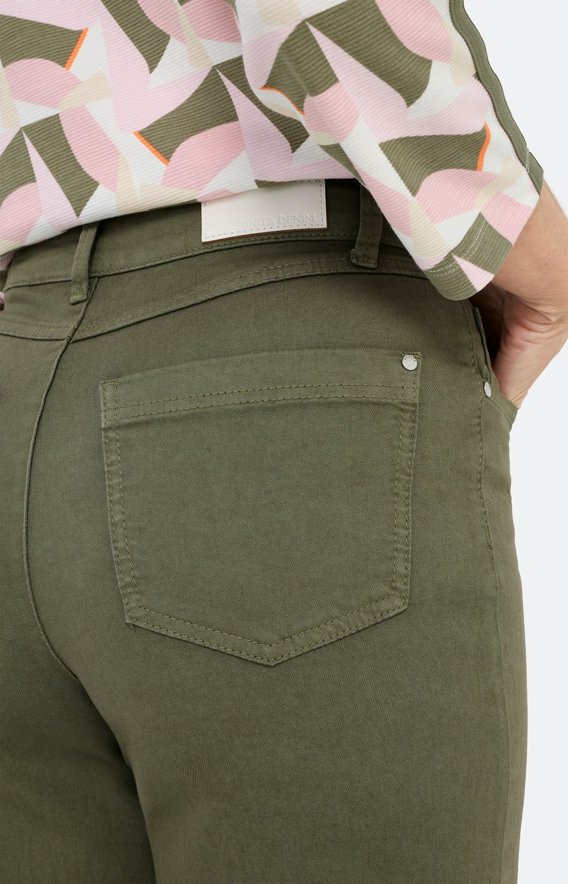 Jeans met wijde pijpen 30 inch, kaki