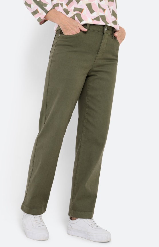 Jeans met wijde pijpen 30 inch, kaki