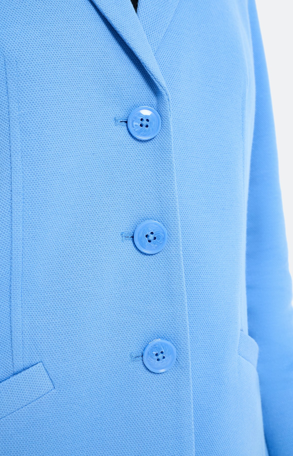 Blazer met piquéstructuur, middenblauw