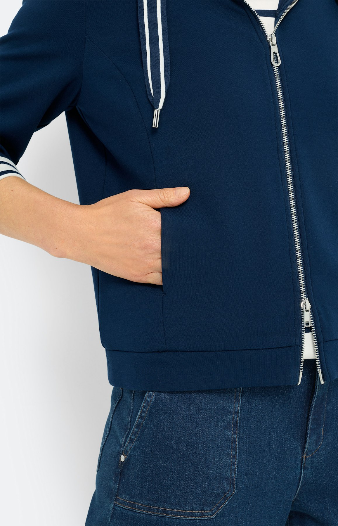 Sweatvest met capuchon, marine