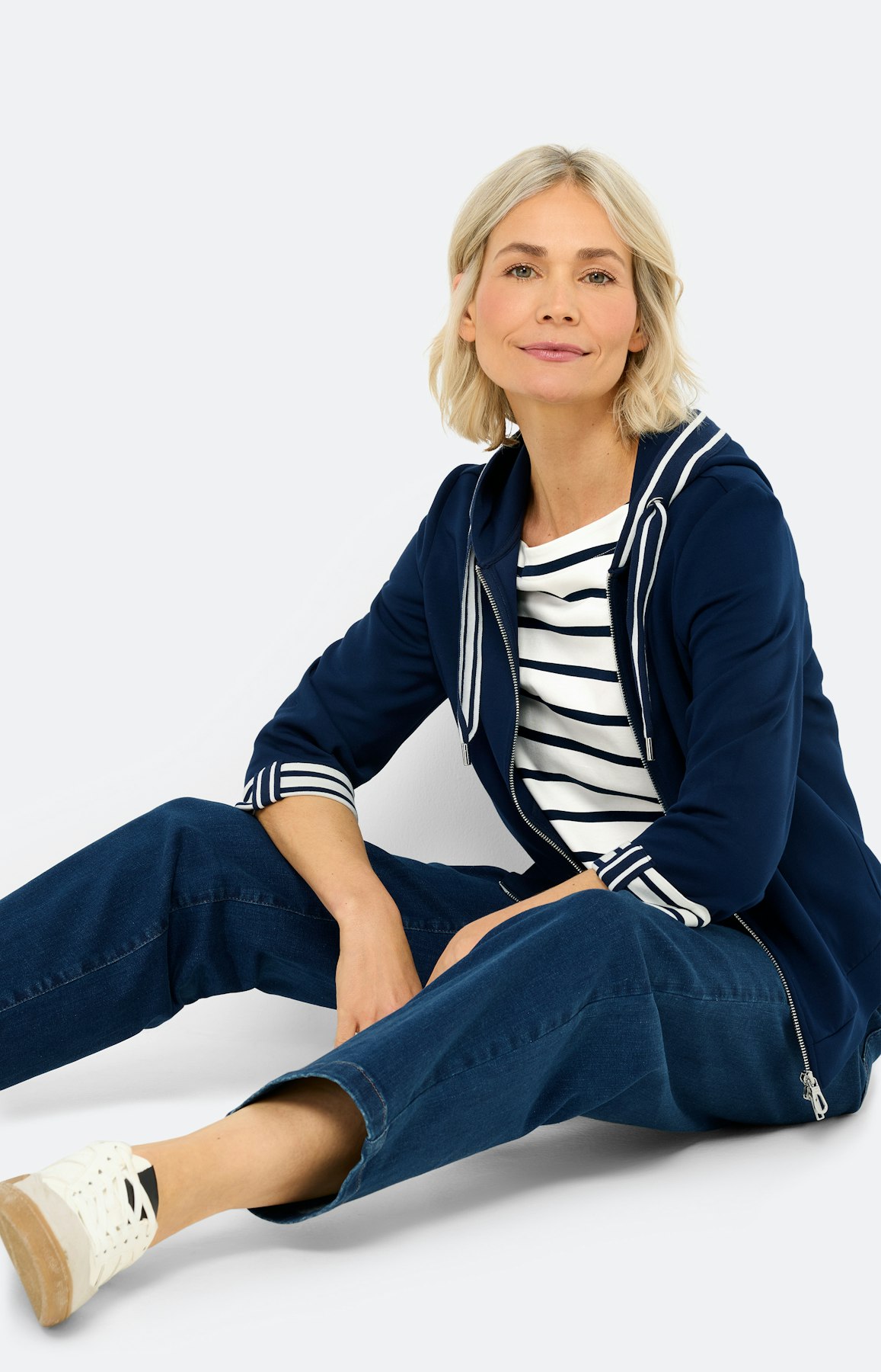 Sweatvest met capuchon, marine