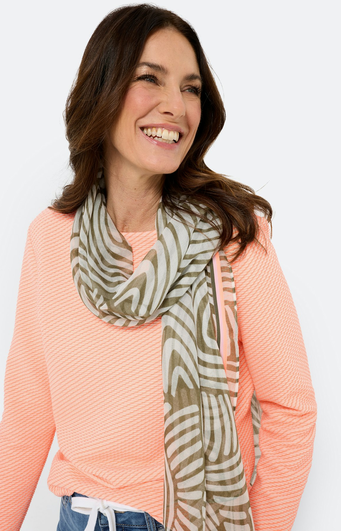 Sweatshirt met strepen, oranje