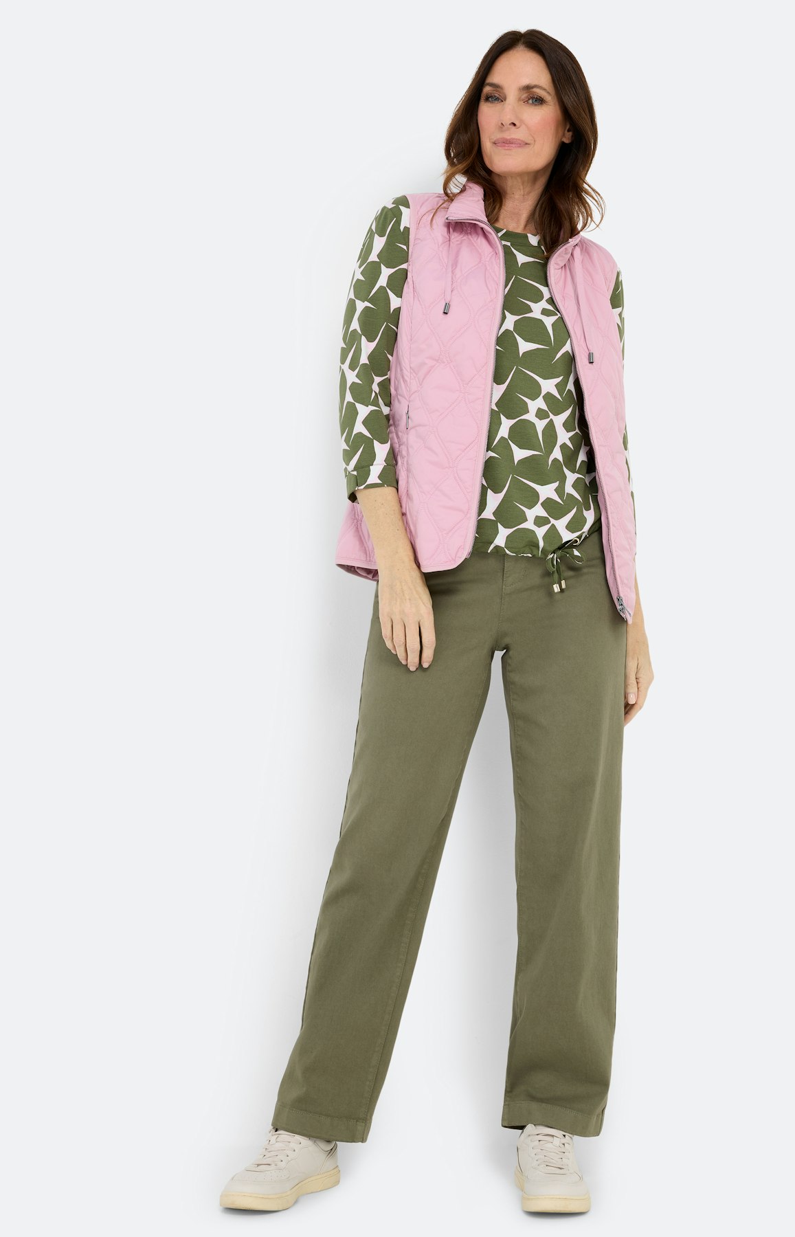 Shirt met all-over-print, kaki