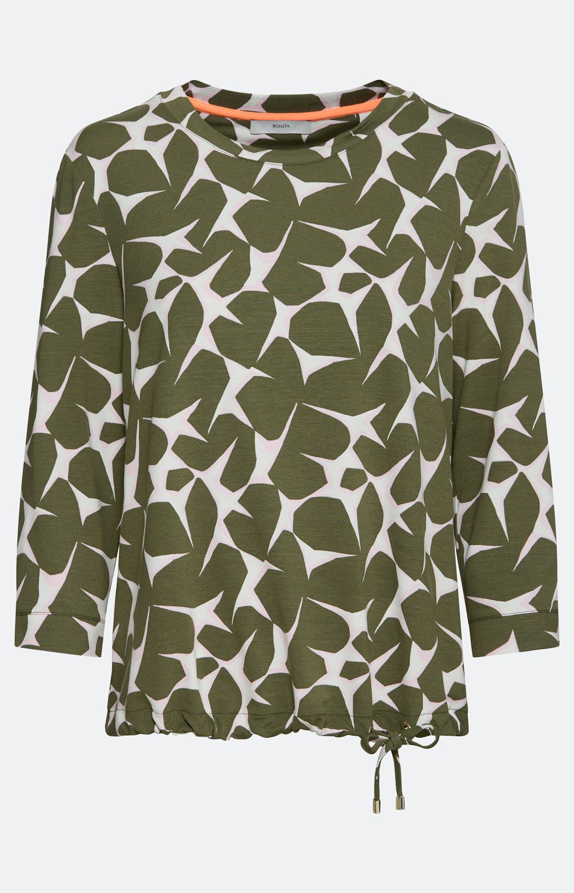 Shirt met all-over-print, kaki