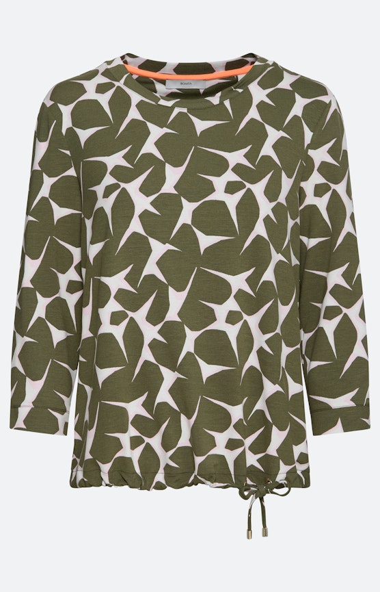 Shirt met all-over-print, kaki
